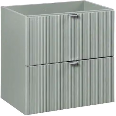 Mobile sottolavabo ELVINA – 60 cm – 2 cassetti – Verde salvia pastello – Mobile sospeso