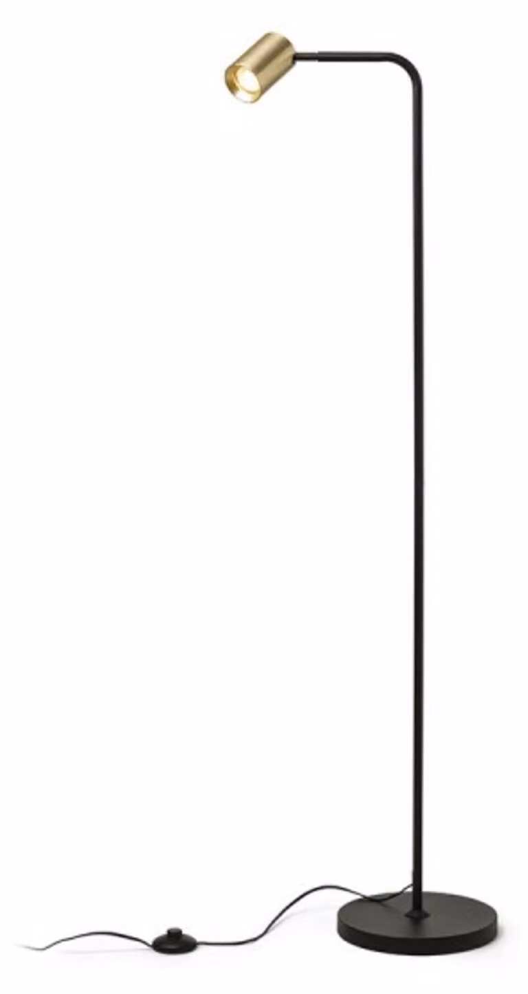 RED - DESIGN RENDL RENDL FLYNN I Lampada da terra nero/ottone spazzolato 230 V GU10 9 W R14264