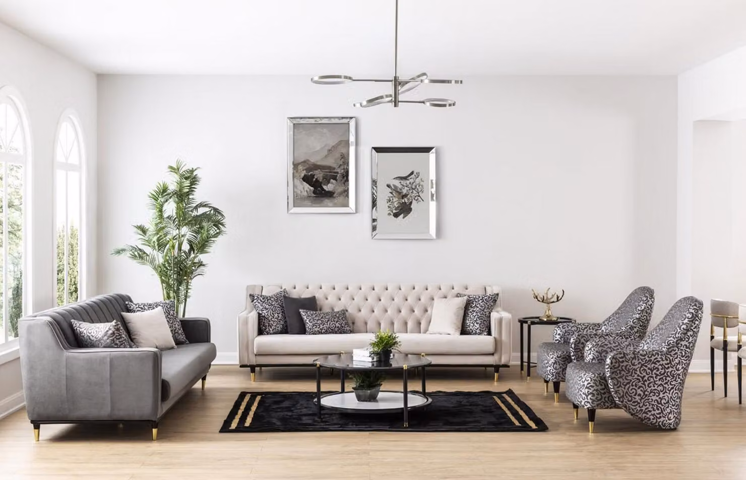 Luxus Garnitur Set 5tlg Sofagarnitur 3+3+1+1 Sitzer Couchtisch Sofa Sofas Sessel