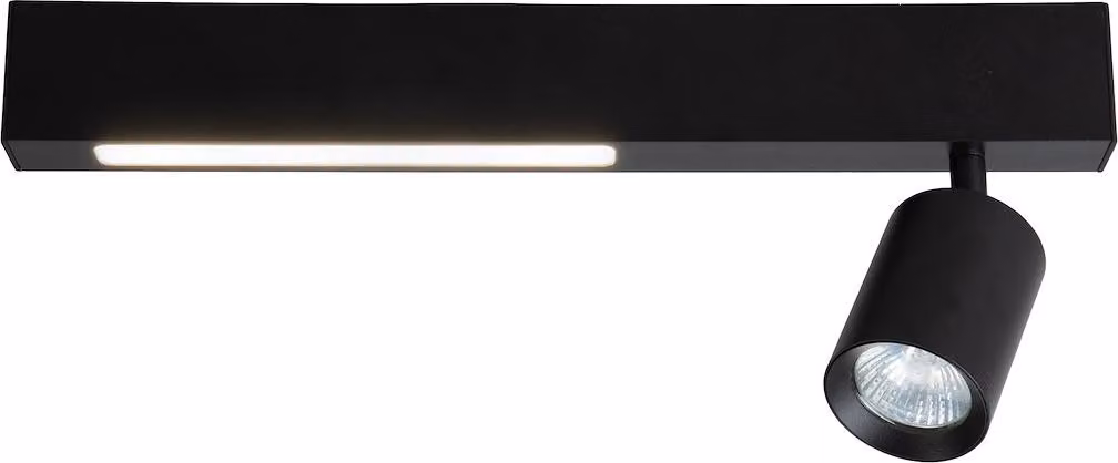 Moderno faretto da soffitto per la zona giorno, striscia nera, LED a colori variabili 5W + 1xGU10 MAGNET Milagro