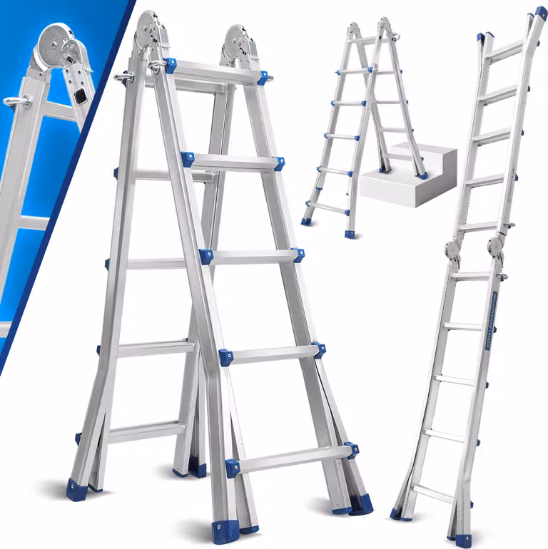 Izrielar scala telescopica professionale 3M in alluminio argento portata 150kg scala multiuso piedini in gomma antiscivolo