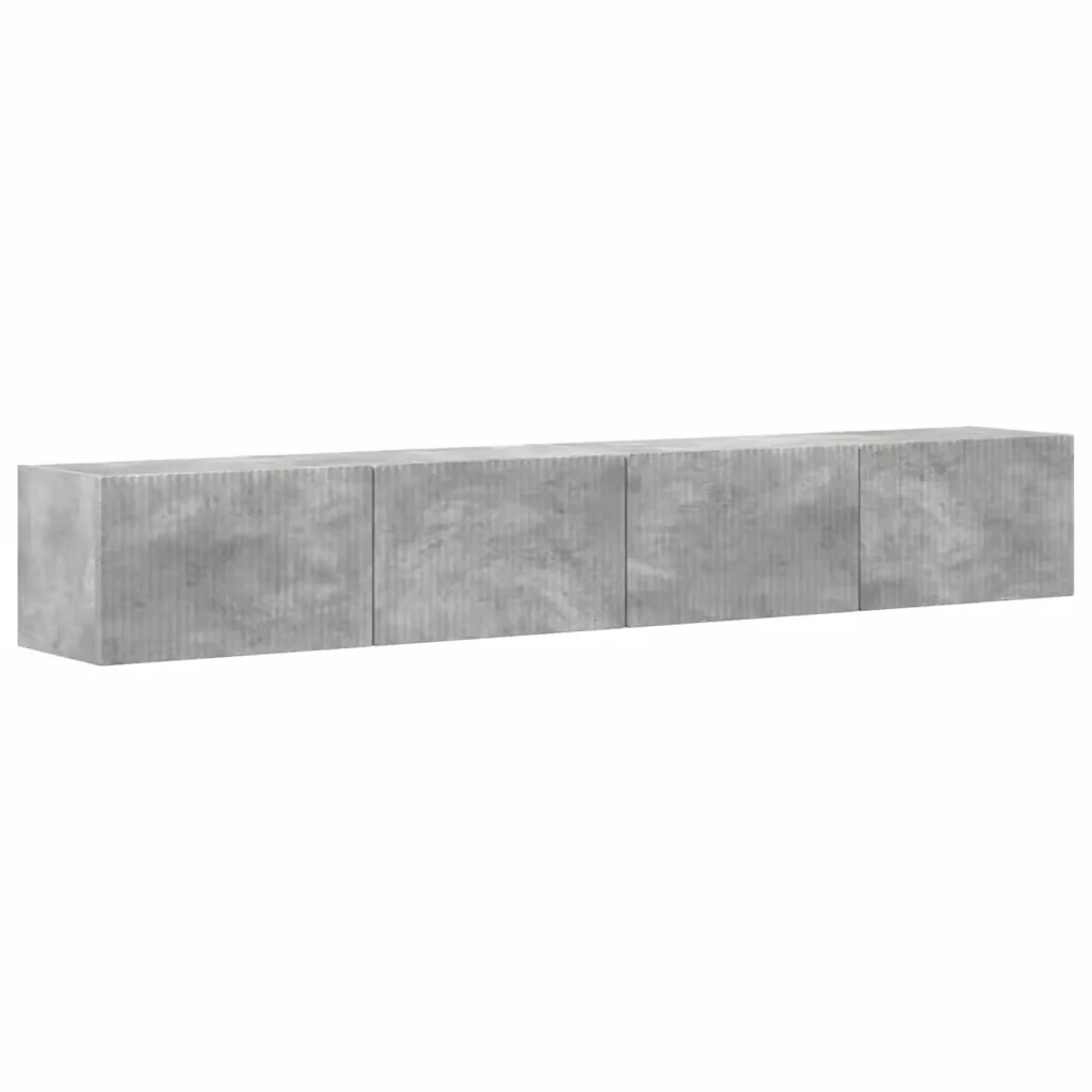 Set di 2 mobili TV da parete moderni vidaXL in legno MDF grigio cemento – 2