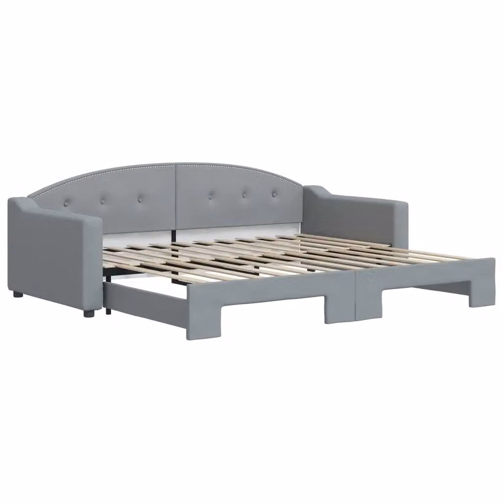 Divano Letto Moderno vidaXL in Tessuto Grigio con Letto Estraibile L/P/H: 223 x 90 x 151 cm – 2