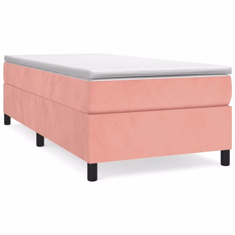 Giroletto a Molle con Materasso Rosa 80x200 cm in Velluto