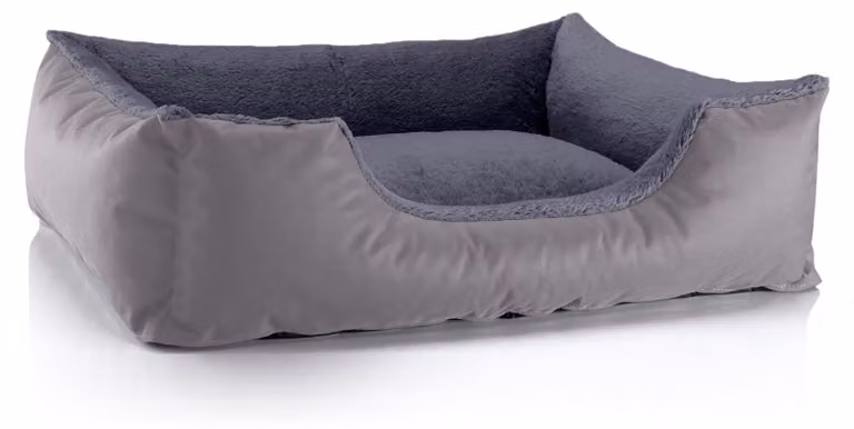 Letto per cani BedDog TEDDY, divano per cani lavabile con bordo e cuscino, ROCK-FLOW (grigio/grigio), (L) ca. 80x65x18 cm
