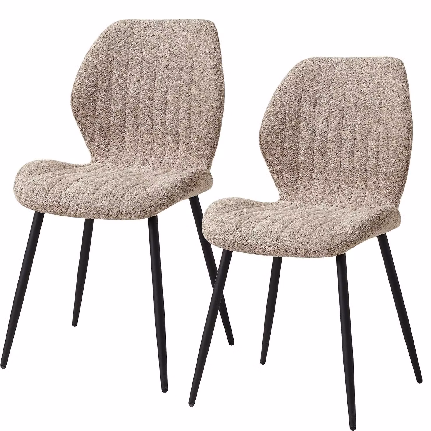 Set di 2 sedie da pranzo - Sedia da pranzo moderna - Struttura in metallo - Design nordico minimalista - Schienale alto - Adatta per cucina, sala da pranzo e ufficio - Colore marrone