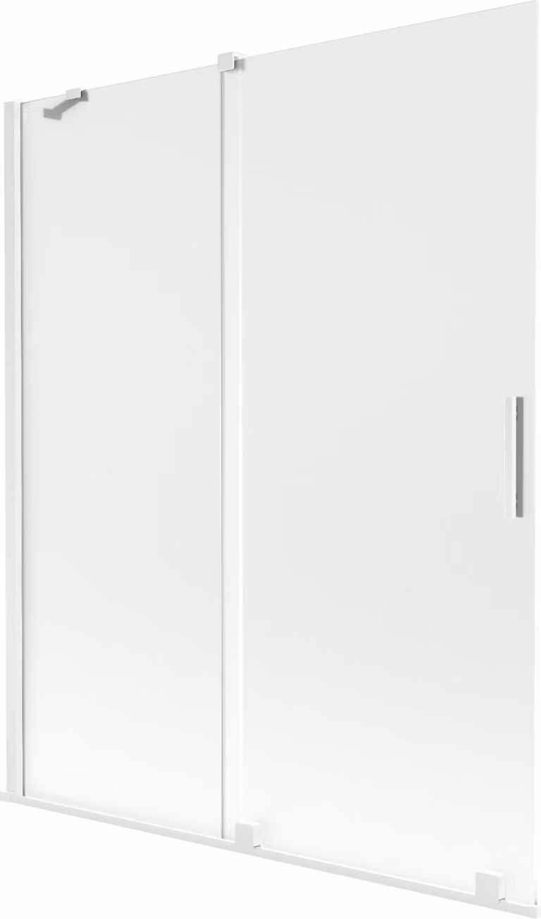Mexen Velar paravento per vasca da bagno 2 ante scorrevoli 140 x 150 cm, brina, bianco - 896-140-000-31-20