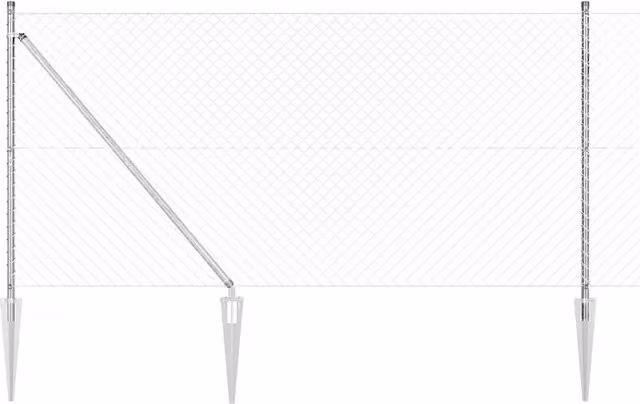 Recinzione a maglie con punte vidaxl in acciaio zincato color argento L: 10 m, H: 1,4 m