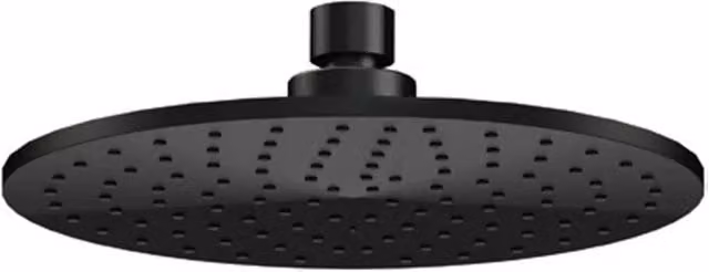 Soffione doccia minimale piatto in ottone nero opaco