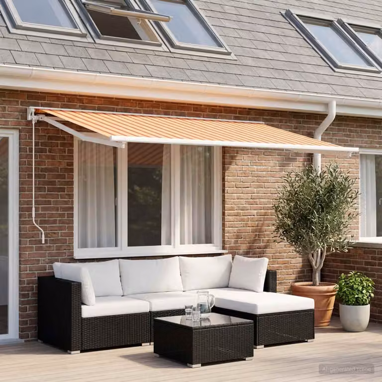 vidaXL Telo di ricambio per tenda da sole in poliestere multicolore L: 250 cm, P: 195 cm
