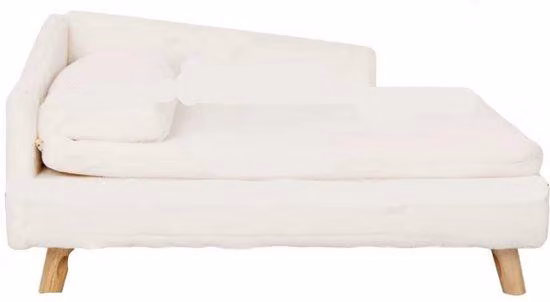 Divano per gatti bianco in legno, a forma di L, 70x38 cm