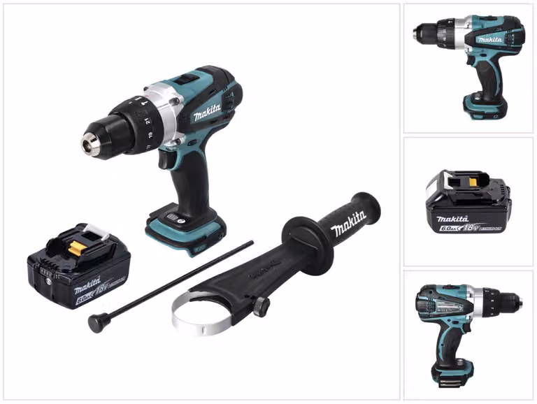 Trapano avvitatore a percussione a batteria Makita DHP 458 G1 18 V 91 Nm + 1x batteria 6,0 Ah - senza caricabatterie