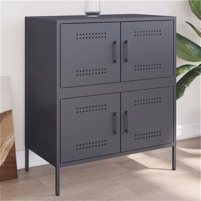 Credenza in metallo stile industrial vidaXL colore antracite L 68 cm, P 39 cm, H 79 cm