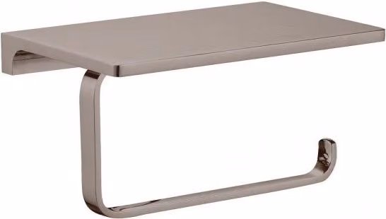 Portarotolo da parete con ripiano NIL Rav Slezak in metallo grigio e oro