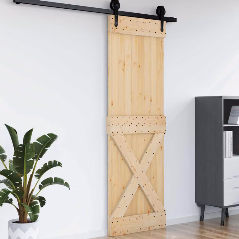 Porta Crossa vidaXL NARVIK in legno di pino color marrone L 70 cm x H 210 cm