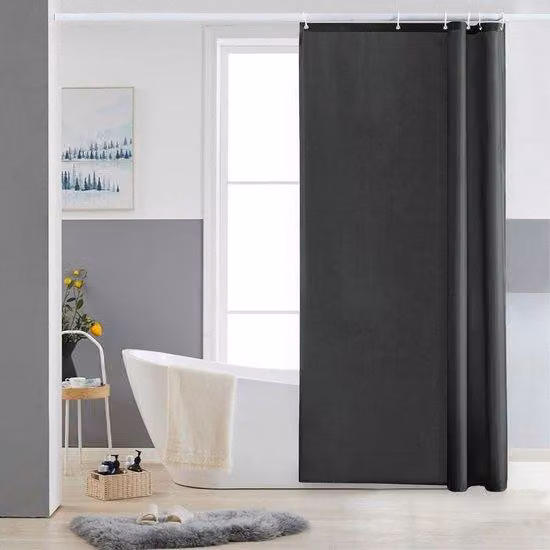 Tenda da bagno in tessuto, piccola, resistente alla muffa, impermeabile, grigio scuro, 90x180 cm, in poliestere, per angoli e bagni di piccole dimensioni