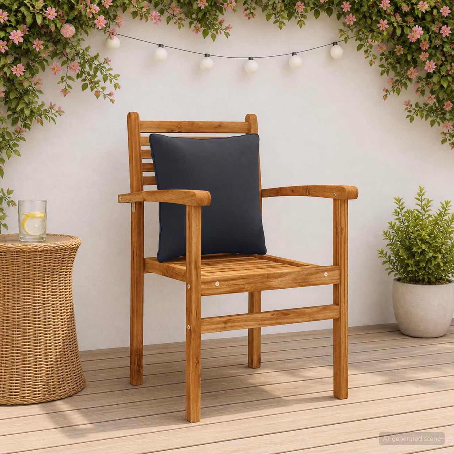 Set di 4 cuscini per schiena quadrati vidaXL PUTTEN in poliestere, disponibili nei colori blu e antracite