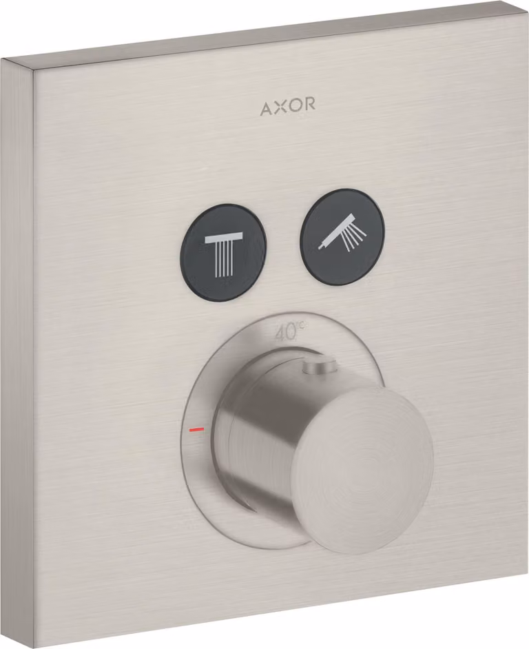 hansgrohe AXOR Starck ShowerSelect Thermostat carré à encastrer pour 2 consommateurs, 36715800, 36715800