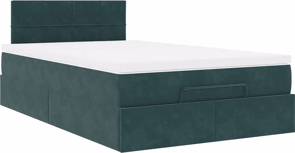 Struttura Letto Pouf con Materasso 120x200 cm Velluto