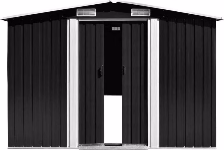 Casetta da Giardino 257x392x181 cm in Metallo Antracite