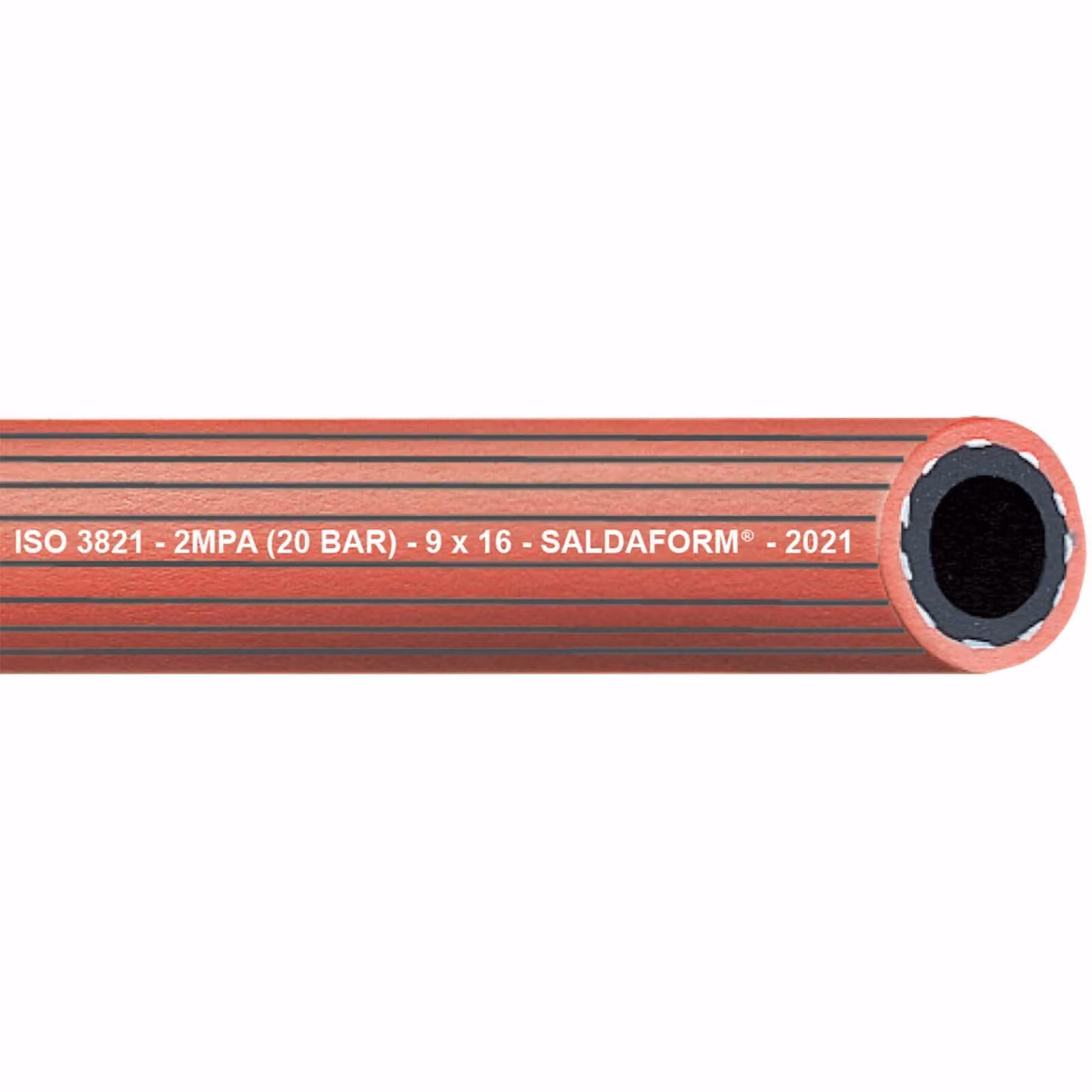 Saldaform Red Grooved - Tubo per acetilene per applicazioni di saldatura a ossitaglio. 8 mm
