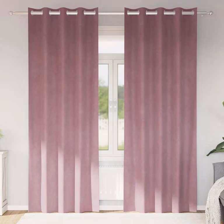 Set di 2 tende oscuranti vidaXL in velluto rosa, L: 140 cm, H: 245 cm