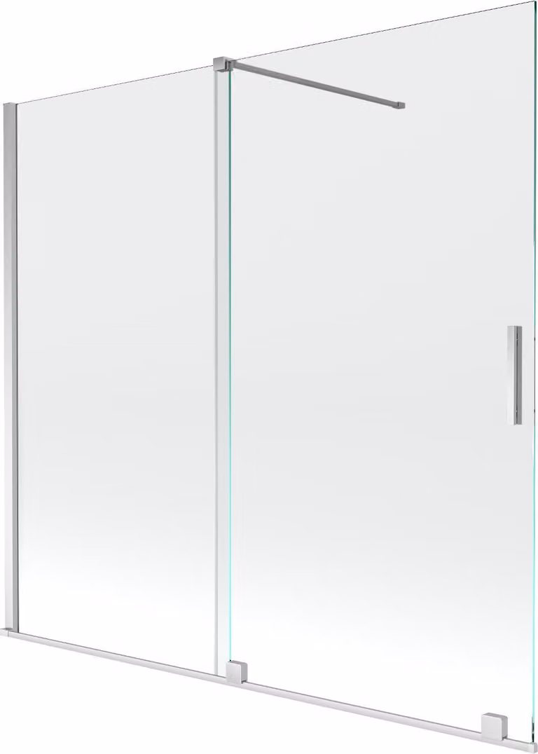 Mexen Velar paratia per vasca da bagno a 2 ante scorrevoli 170 x 150 cm, trasparente, cromo - 896-170-000-01-01
