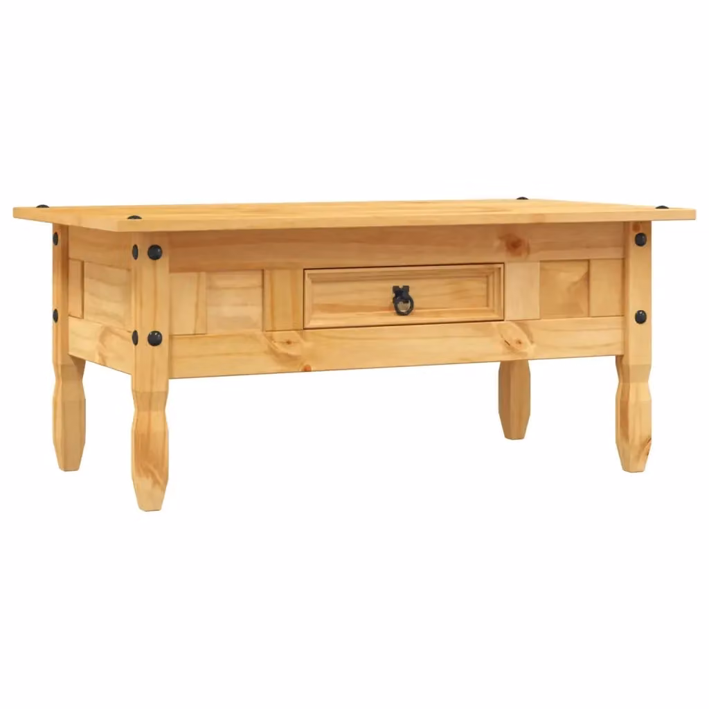 Tavolino da caffè rettangolare in legno di pino cerato marrone vidaXL L/P/H: 100 x 55 x 44 cm – 2