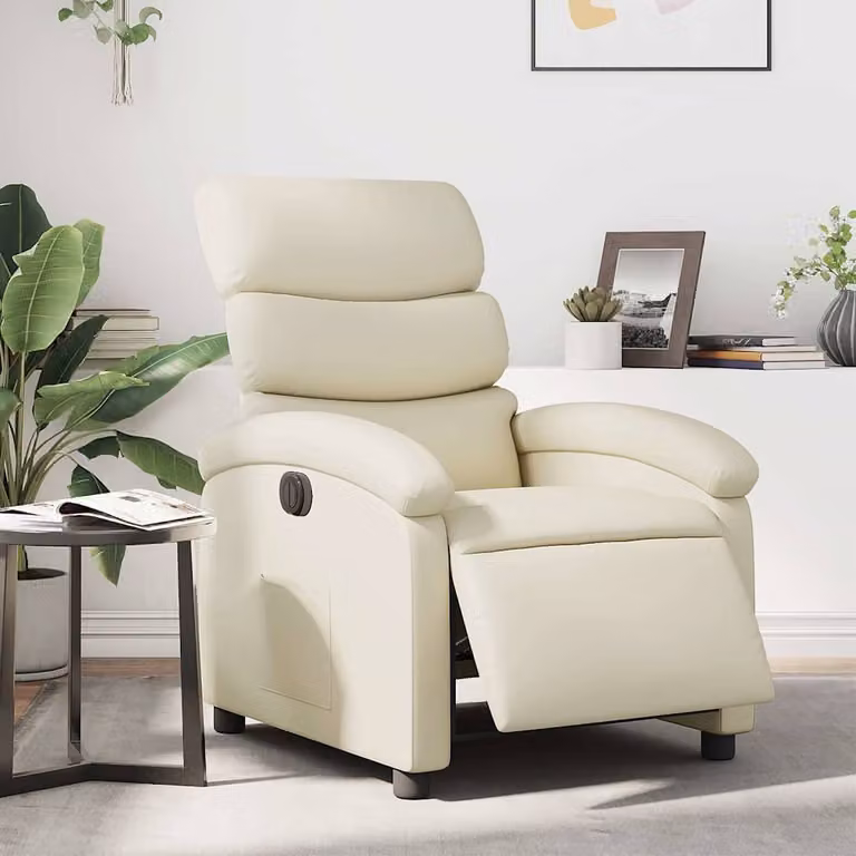 Poltrona Reclinabile Elettrica vidaXL in Similpelle Beige