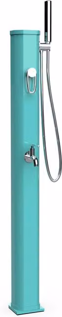 Mini Doccia Solare da Giardino 20L Miscelatore Lavapiedi e Doccetta Verde Opalino