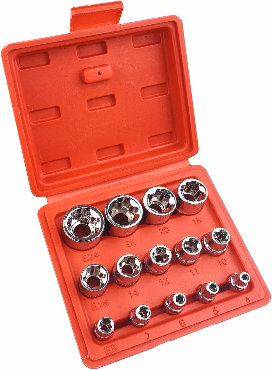 Set di chiavi Torx, 14 pezzi, da E4 a E24, per l'officina