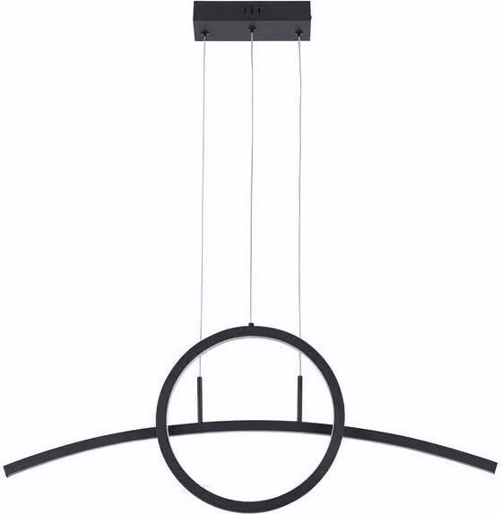 Lampada a sospensione LED Evora nera 32W, luce bianca neutra 2560 lm, metallo, dimensioni: 120x80x6 cm, IP20, Reality