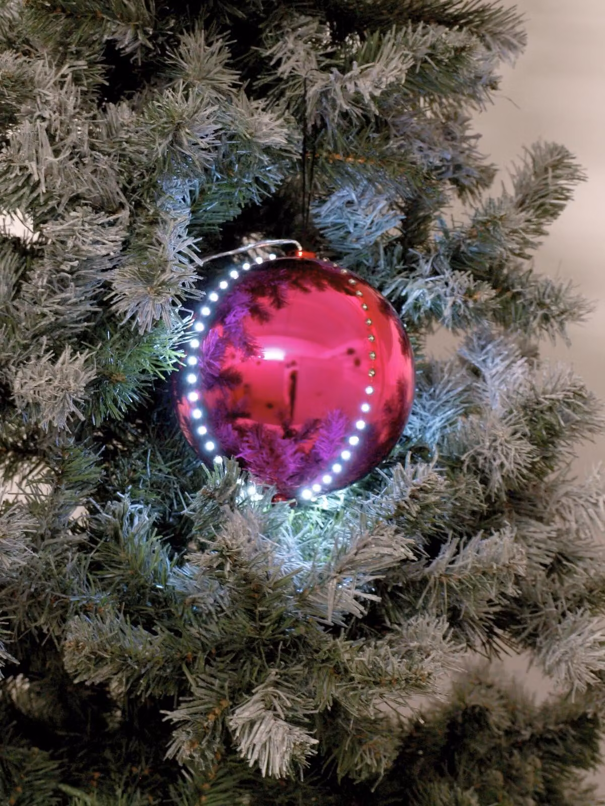 EUROPALMS Palla di neve LED 8 cm, rosa 5x (83501238)