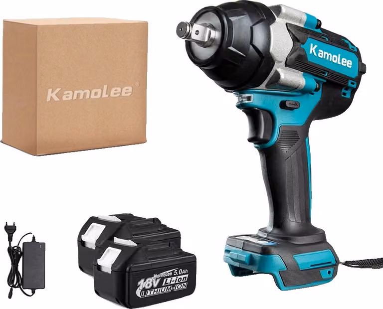 Avvitatore elettrico a impatto, coppia 1800 Nm, velocità 7200 giri/min, 2 batterie da 50 Ah, confezione in cartone, UE