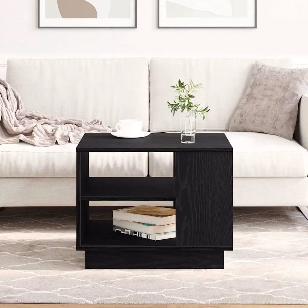 Tavolino da salotto moderno vidaXL in legno nero L/P/H: 55 x 55 x 42 cm