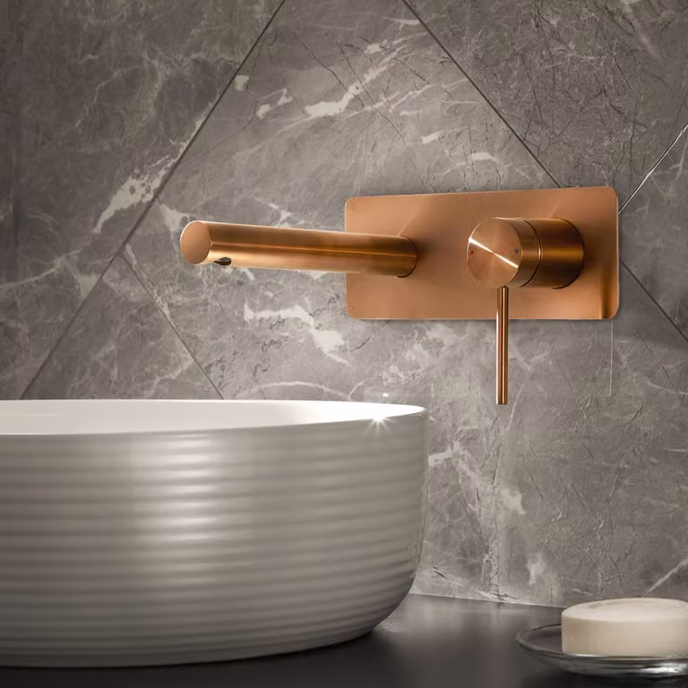 Rubinetto Miscelatore Parete Lavabo - Rame Satinato - Otto