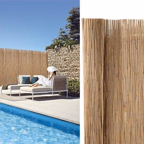 Recinzione in canna naturale 180x300 cm, alta, in canna naturale, recinzione decorativa e funzionale per giardini e perimetrali di proprietà
