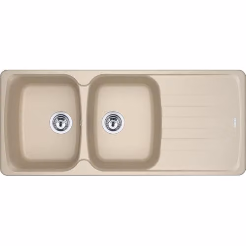 Franke - Lavello a due vasche con gocciolatoio AZG 621 finitura avena da 116x50cm