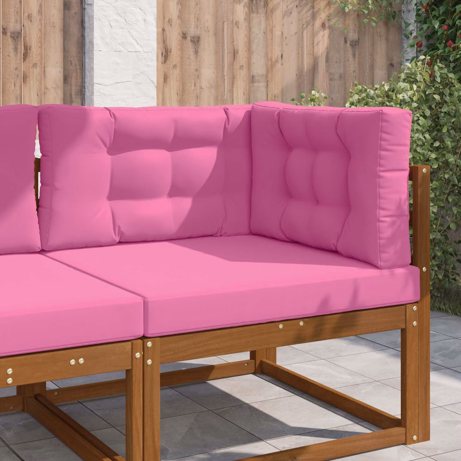 vidaXL Cuscino da divano per esterni in poliestere rosa L 80 cm x P 80 cm