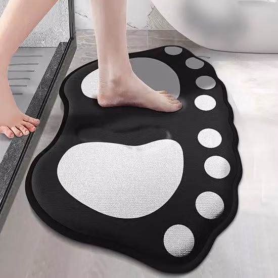 Tappetino da bagno antiscivolo in due pezzi in flanella con motivo floreale in rilievo, tappetino da bagno nuovo, carta da parati per bagno, tappetino da bagno in flanella, copriscatola, 50x80 cm