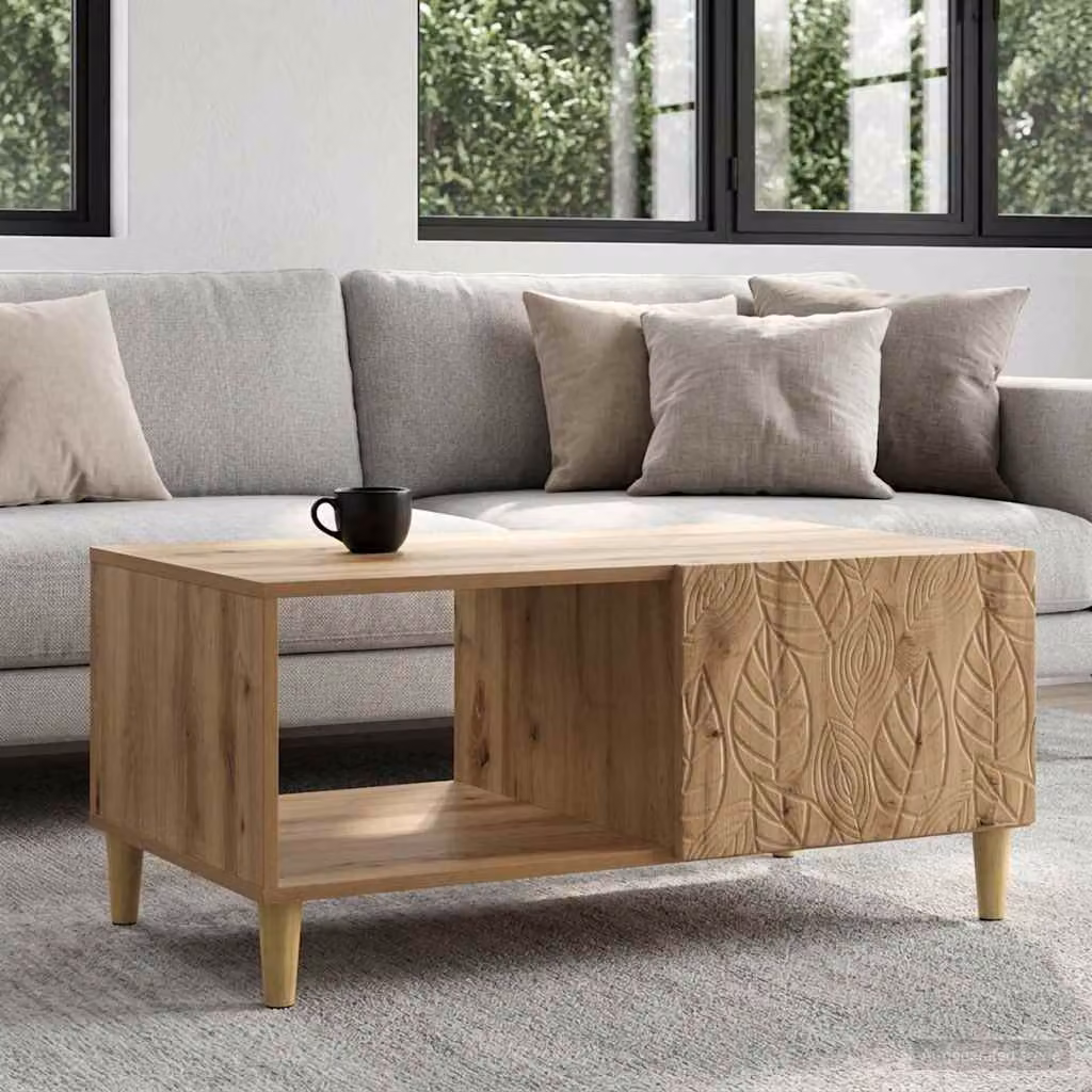 vidaXL Tavolino da salotto moderno in legno marrone L: 90 cm, P: 50 cm, H: 40 cm