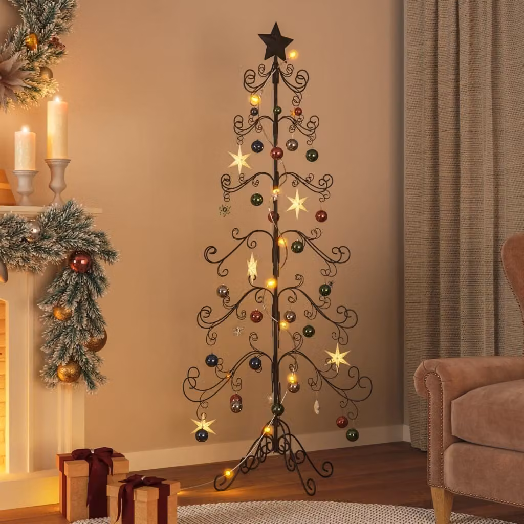 Maison Exclusive - Albero di Natale in metallo per decorazioni Nero 180 cm