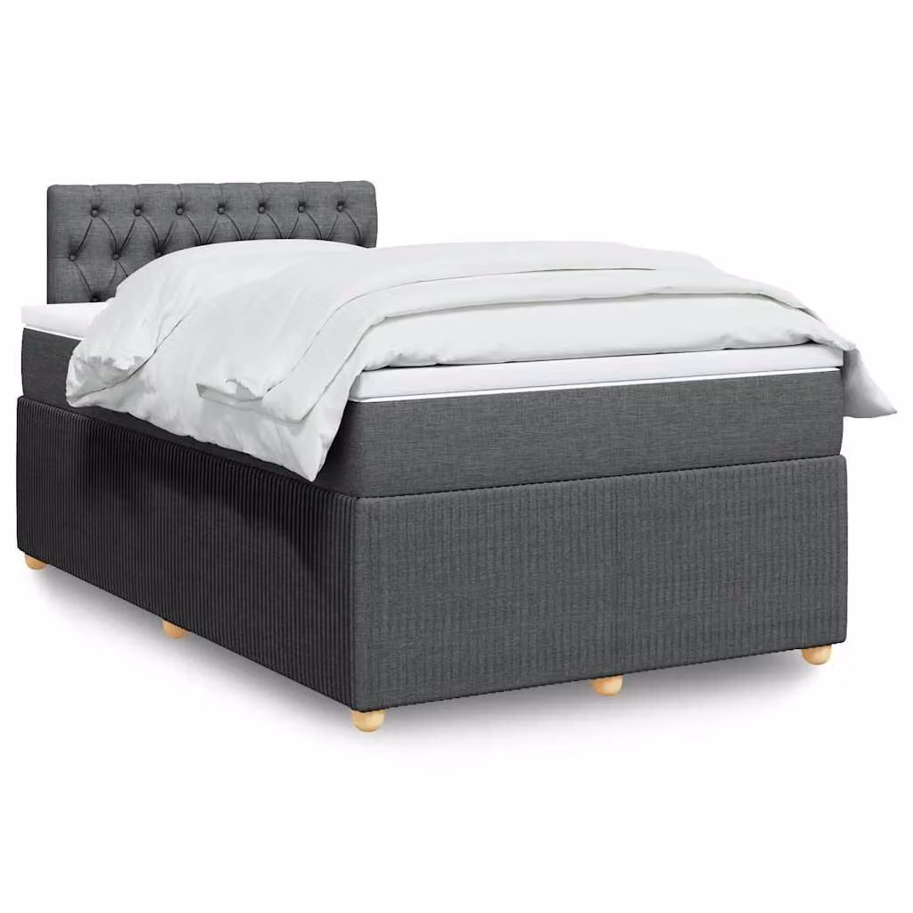 vidaXL Letto Ibrido con Materasso e Giroletto in Tessuto Grigio e Bianco L/P: 120 x 200 cm – 1