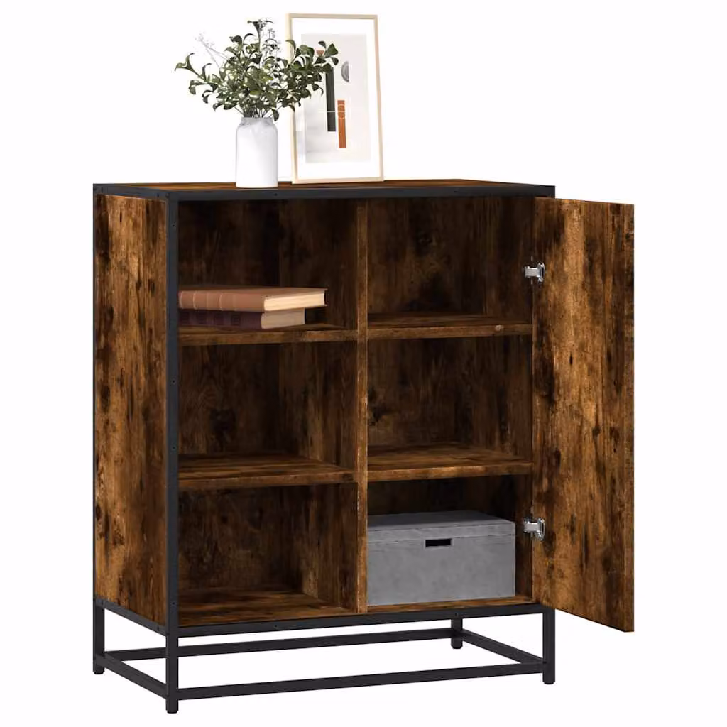 Credenza in stile industriale vidaXL in legno e metallo, colore marrone, L 62 cm x P 35 cm x H 76 cm