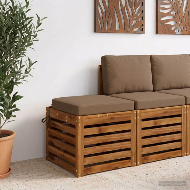 Cuscino per sedile vidaXL SOEST in poliestere, colore tortora/marrone/beige