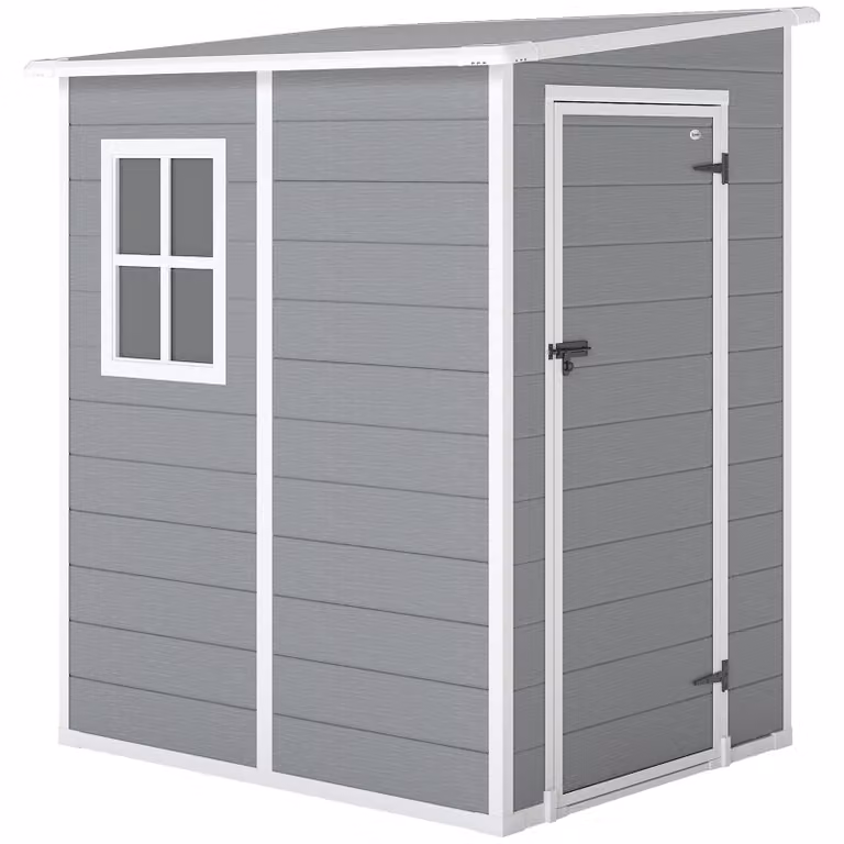 Outsunny, capanno da giardino di 1,54 m³, con tetto a falda, dimensioni 122 x 149 x 192/177 cm