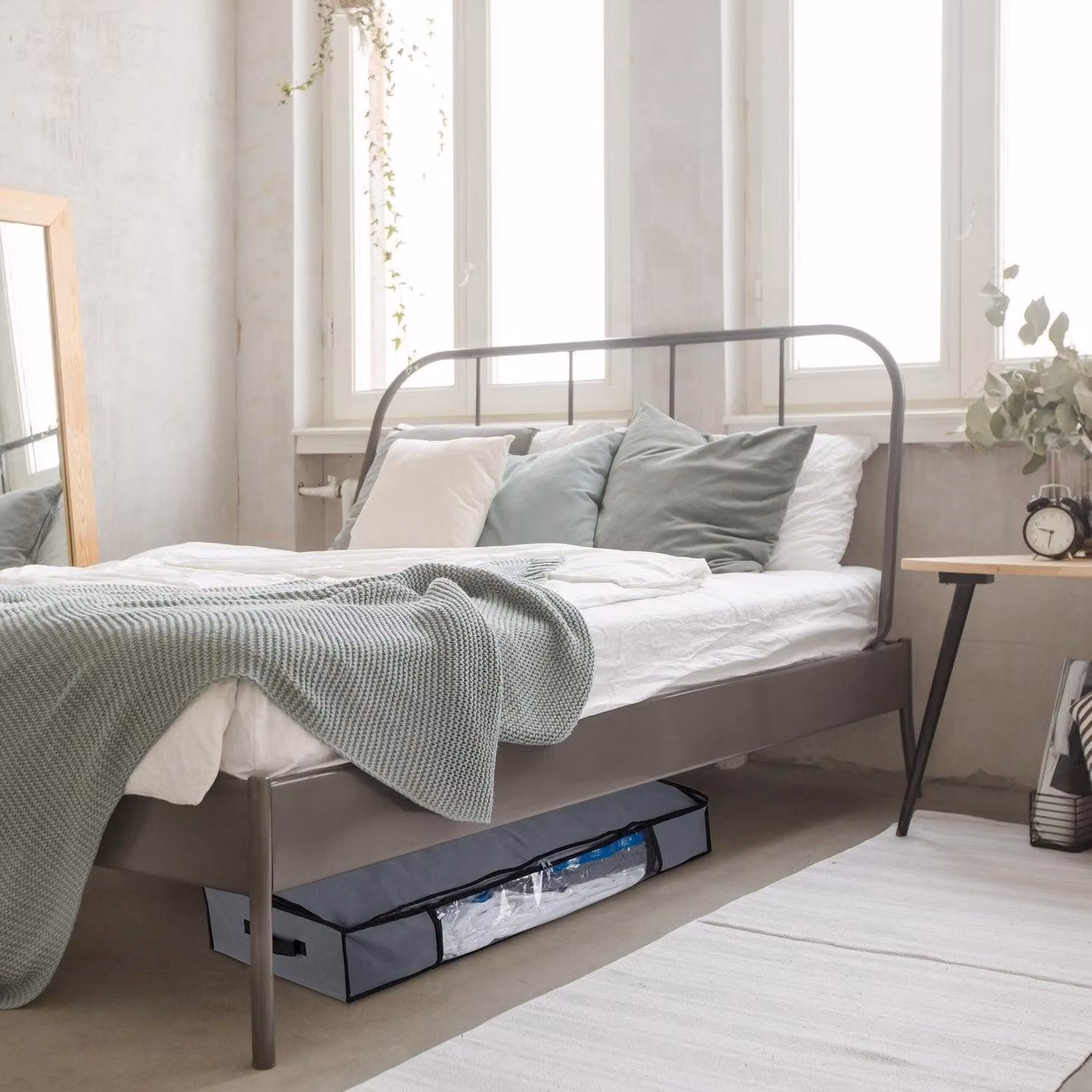 Contenitori portaoggetti sottoletto con sacchetti sottovuoto, pieghevoli