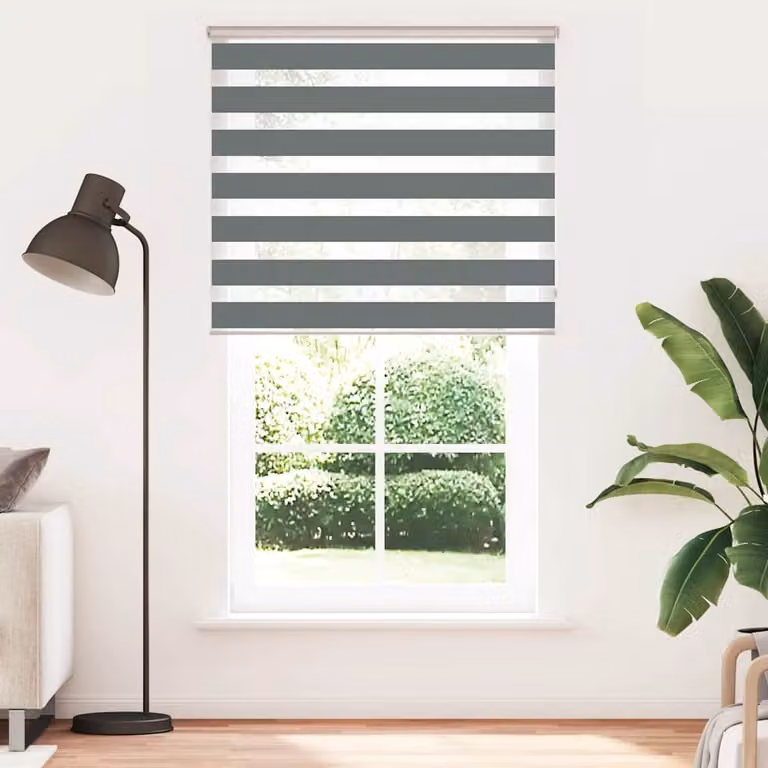 vidaXL Tenda a Rullo Zebra Larghezza Tessuto 115,9 cm Poliestere