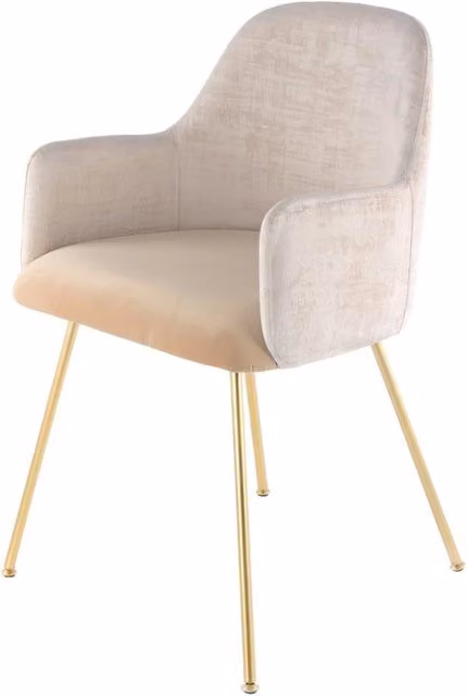 Sedia di design Richard in velluto bicolore avorio e beige
