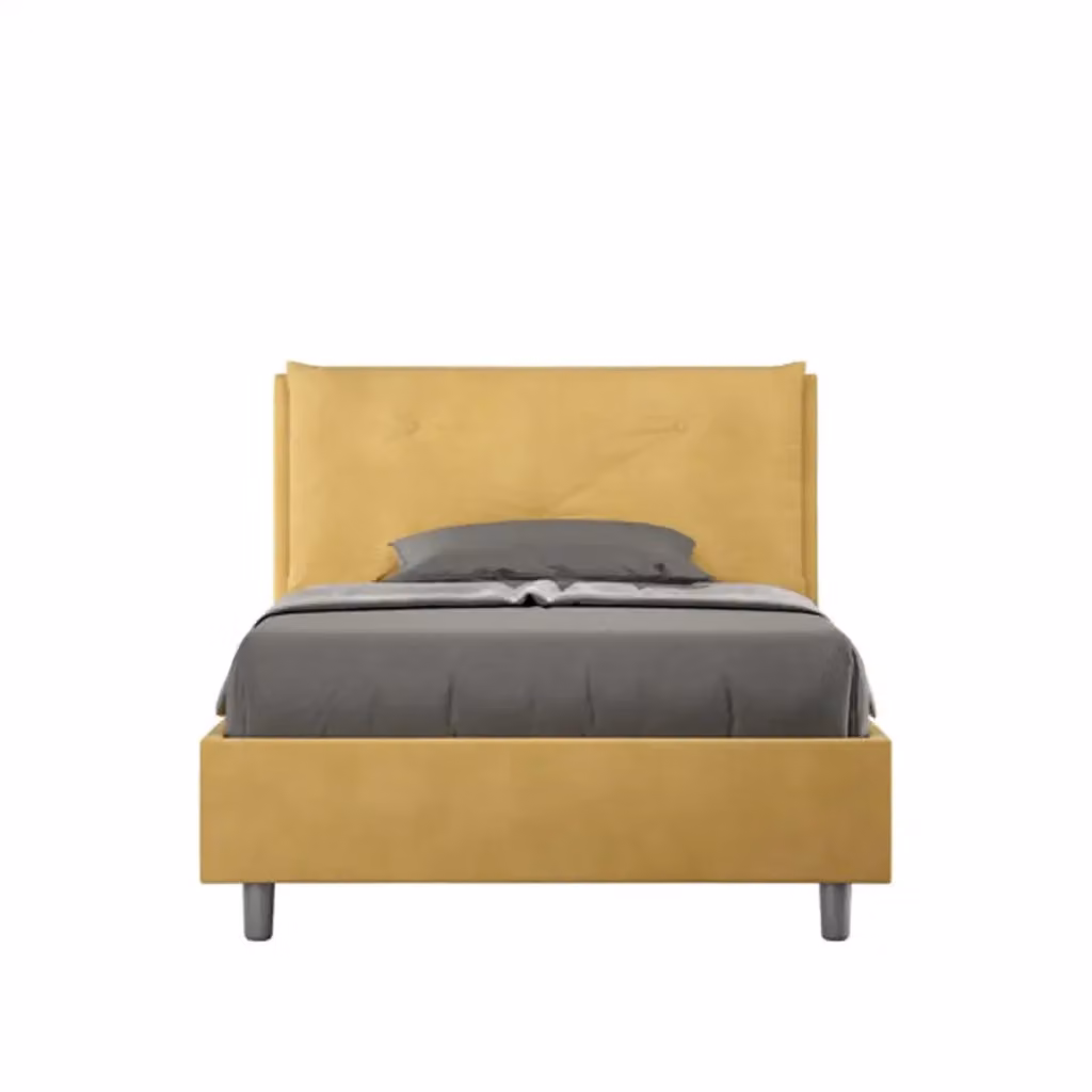 Letto una piazza e mezza contenitore Appia Large Ityhome imbottito in microfibra colore giallo L/P/H: 120 x 200 x 135 cm – 2